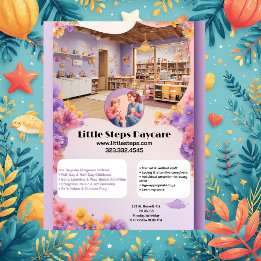 Little Steps Daycare Company Logo Modern Customize Flyer