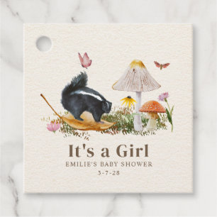 Little Stinker Woodland Skunk Girl Baby Shower Geschenkanhänger