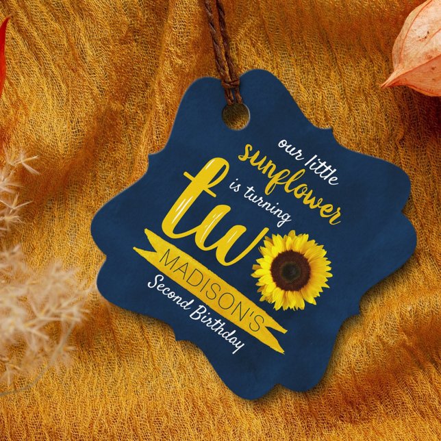 Little Sunflower 2. Geburtstag Gefälteags Geschenkanhänger (Von Creator hochgeladen)