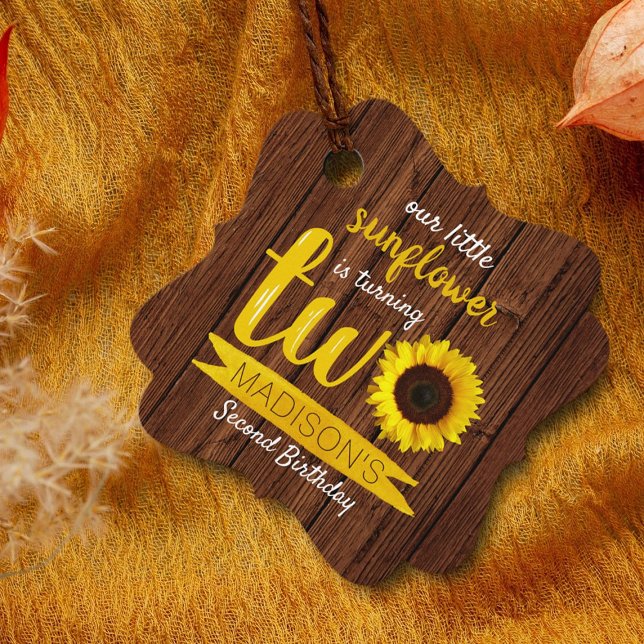 Little Sunflower 2. Geburtstag Gefälteags Geschenkanhänger (Von Creator hochgeladen)