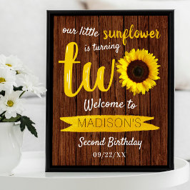 Little Sunflower 2e Affiche de bienvenue d'anniver