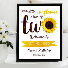 Little Sunflower 2e Affiche de bienvenue d'anniver