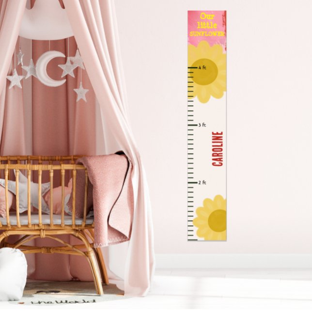 Little Sunflower Pink Girls Growth Chart Poster (Von Creator hochgeladen)