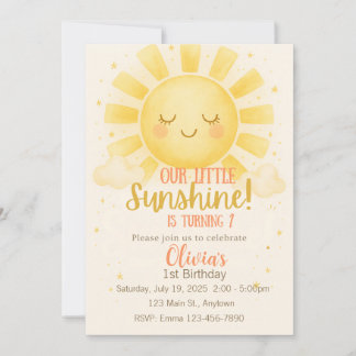 Little Sunshine 1er Invitation anniversaire