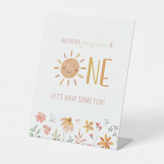 Little Sunshine Birthday Party-Zeichen Sockelschild (Vorderseite)