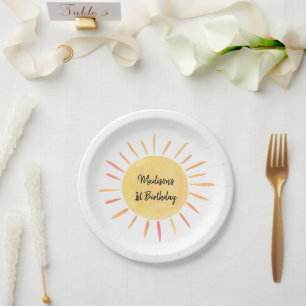 Little Sunshine Boho Birthday Pappteller