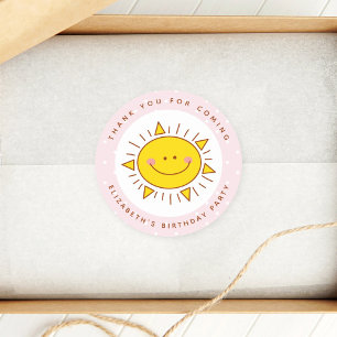 Little Sunshine Geburtstag Danke, dass du gekommen Runder Aufkleber