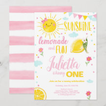 Little Sunshine Lemonade Pink Girl Lemon Geburtsta