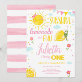 Little Sunshine Lemonade Pink Girl Lemon Geburtsta Einladung