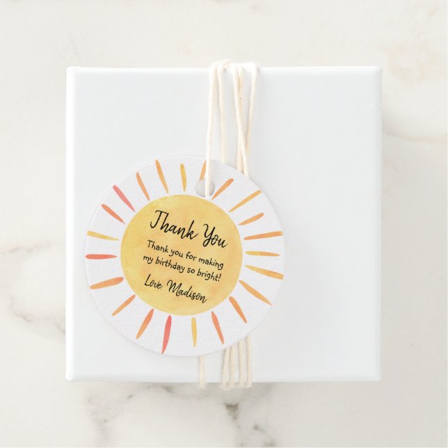 Little Sunshine Modern Boho Birthday Geschenkanhänger (Beispiel)