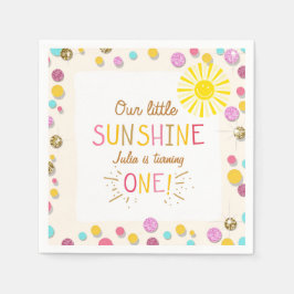 Little sunshine Paper Napkin Pink Gold Lemonade Serviette