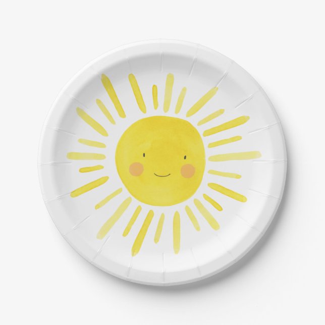 Little Sunshine Party Yellow Sun Pappteller (Vorderseite)