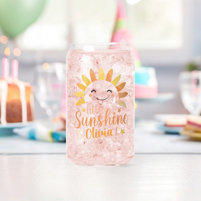 Little Sunshine" Personalisiertes Trinkbehälter Se Dosenglas (Insitu (Geburtstag))