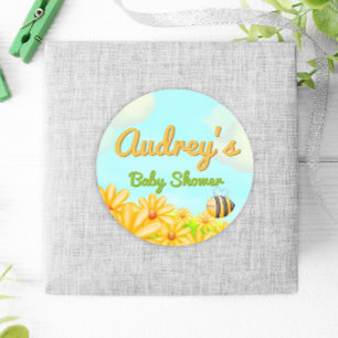 Little Sunshine - Spring Baby Shower Runder Aufkleber
