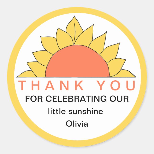 Little Sunshine Vielen Dank, dass Sie Sticker bevo (Vorderseite)