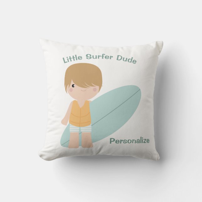Little Surfer Typ Niedlich Baby Boy Surfboard  Kissen (Vorderseite)