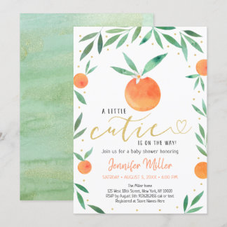 Little Süsse Greenery Gold Baby Dusche Einladung
