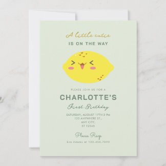 Little Süsse Lemon Citrus Erster Geburtstag Einladung