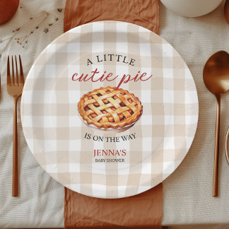 Little Süsse Pie Baby Shower Gingham Fall Pappteller