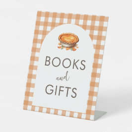 Little Süsse Pie Fall Gingham Bücher und Geschenke Sockelschild