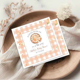 Little Süsse Pie Fall Pumpkin Gingham Baby Dusche Serviette