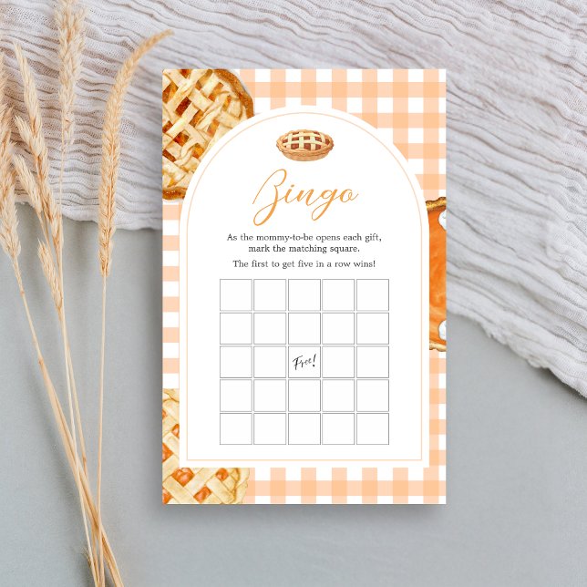 Little Süsse Pie Gingham Baby Shower Bingo Game (Little Cutie Pie Gingham Baby Shower Game)