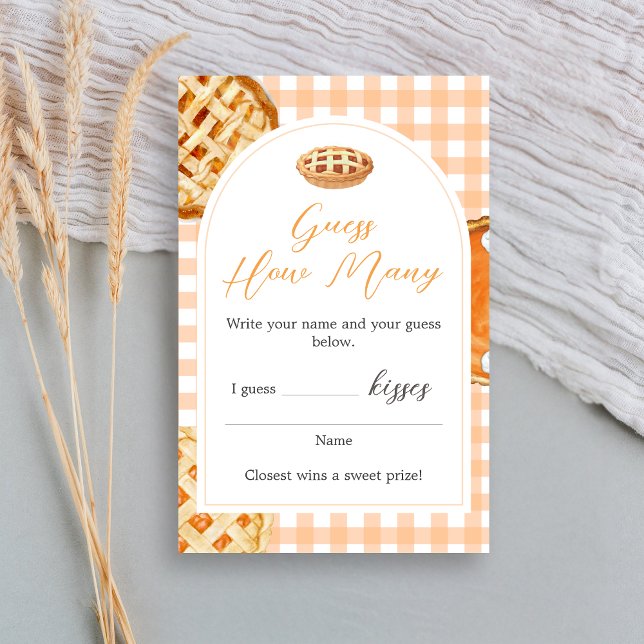 Little Süsse Pie Gingham Baby Shower Guess Game (Little Cutie Pie Gingham Baby Shower Game)