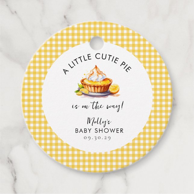 Little Süsse Pie Lemon Baby Duwer Gefallen Geschenkanhänger (Vorderseite)