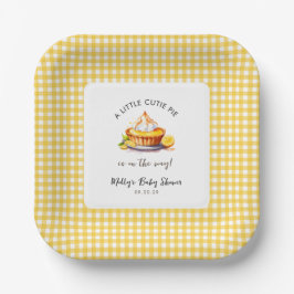 Little Süsse Pie Lemon Gingham Baby Shower Pappteller