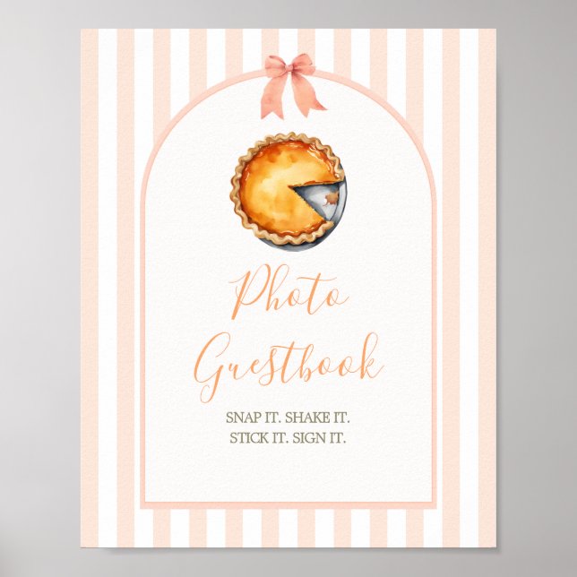 Little Süsse Pie Orange Gingham Foto Guestbook Poster (Vorne)