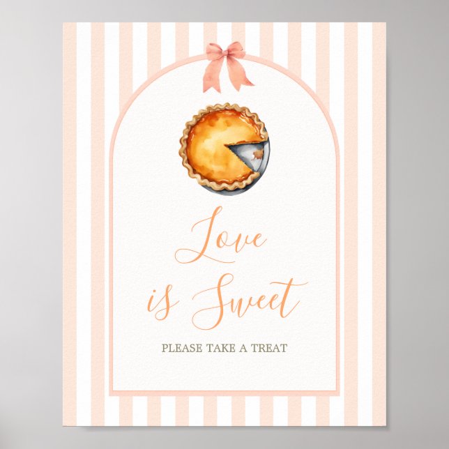 Little Süsse Pie Orange Gingham Liebe ist süß Poster (Vorne)