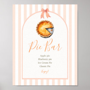 Little Süsse Pie Orange Gingham Pie Bar Sign Poster