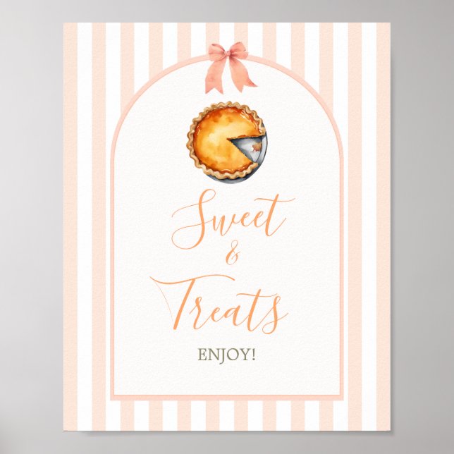 Little Süsse Pie Orange Gingham Sweet Leckereien U Poster (Vorne)