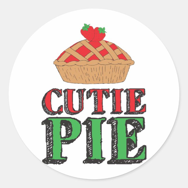Little Süsse Pie Sweet Stuff Strawberry Cutiepies Runder Aufkleber (Vorderseite)