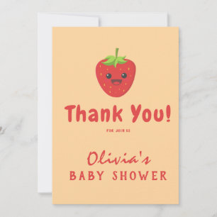 Little Süsse Strawberry Babydusche Dankeskarte