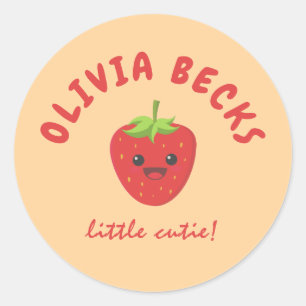 Little Süsse Strawberry Babydusche Runder Aufkleber