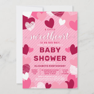 Little Sweet Heart Pink Valentine Baby Dusche Einladung