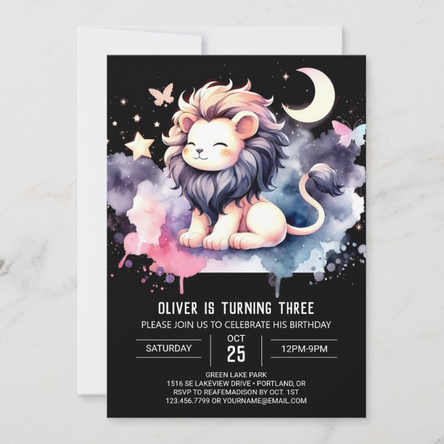 Little Sweet Lion Birthday Einladung (Vorderseite)