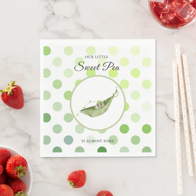 Little Sweet Pea Fast Here Babydusche Napkin Serviette (Beispiel)