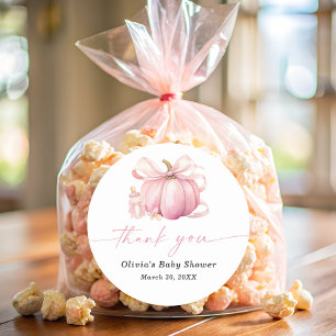 Little Sweet Pumpkin Baby Dusche Vielen Dank Runder Aufkleber