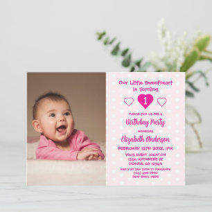 Little Sweetheart 1. Geburtstag Einladung