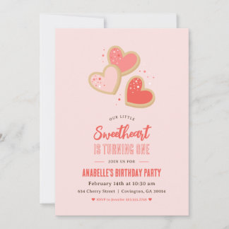 Little Sweetheart 1. Geburtstag Party Einladung
