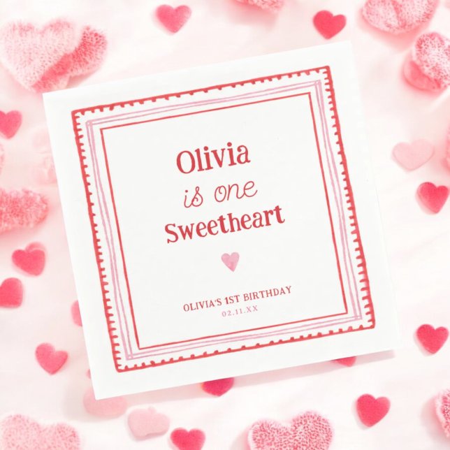 Little Sweetheart 1. Geburtstag Party Serviette (Von Creator hochgeladen)