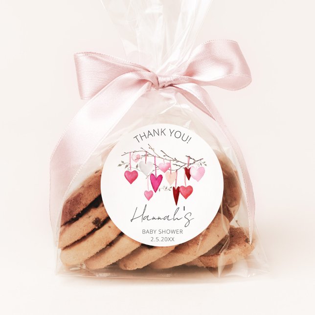 Little Sweetheart Baby Dusche Vielen Dank für Ihre Runder Aufkleber (little sweetheart valentine baby shower favor sticker
)