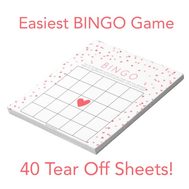 Little Sweetheart Baby Shower Bingo Game Tear Ange Notizblock (Von Creator hochgeladen)