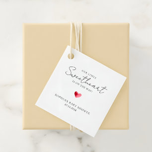 Little Sweetheart Baby Shower Minimalist Geschenkanhänger