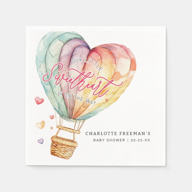 Little Sweetheart Baby Shower Napkin Serviette (Vorderseite)