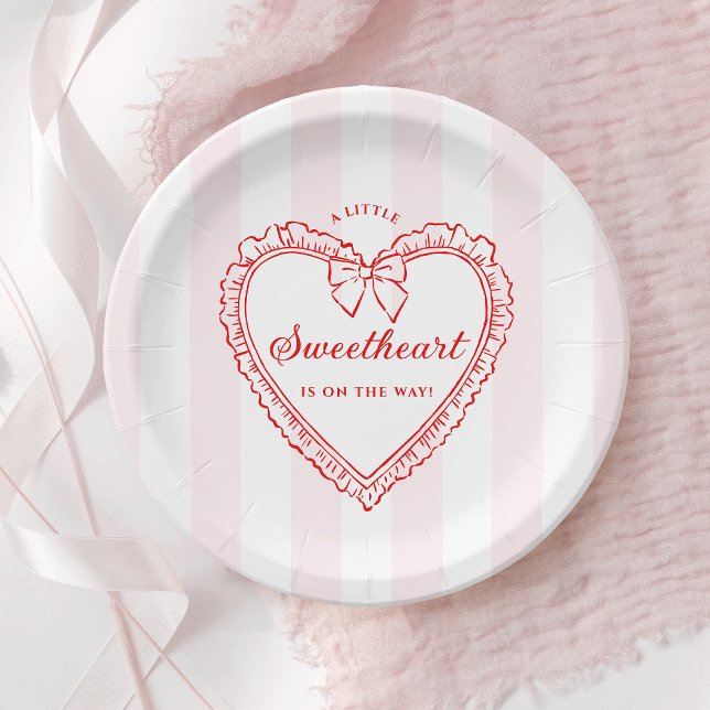 Little Sweetheart Baby Shower Paper Plates Pappteller (Von Creator hochgeladen)