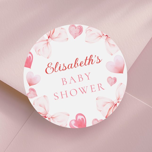 Little Sweetheart Baby Shower Runder Aufkleber (Von Creator hochgeladen)