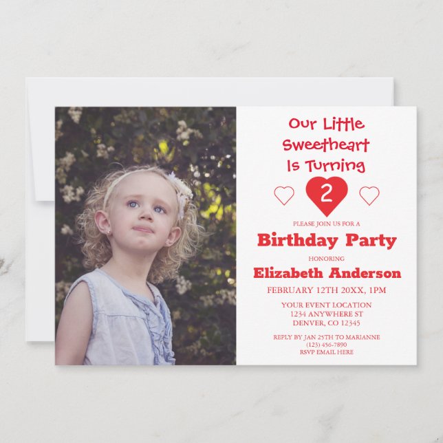 Little Sweetheart Birthday Einladung (Vorderseite)